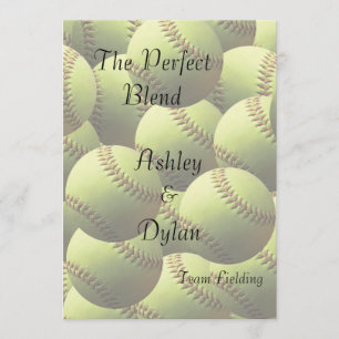 Softball Sports Theme Blended Family Wedding Einladung