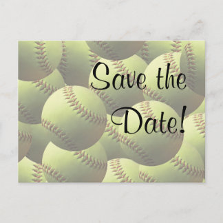 Softball Sports Wedding Thema Save the Date! Ankündigungspostkarte
