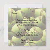 Softball Sports Wedding Theme Empfang Card Einladung (Rückseite)