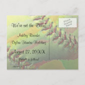 Softball Sports Wedding Theme Foto Save the Date! Ankündigungspostkarte (Rückseite)