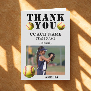 Softball-Sportsfoto-Trainer  Dankeskarte
