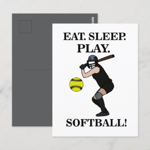 Softball-Sportsspieler Postkarte