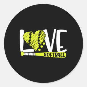 Softball-Sprichwort für N und Runder Aufkleber