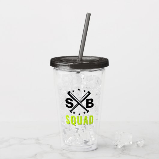 Softball Squad Tumbler Acryltrinkbecher (Rückseite Ice)