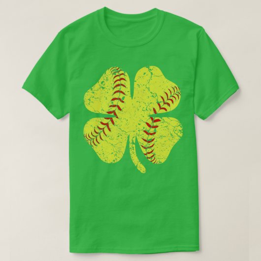 Softball St Patricks Day for Boys Girls Kinder Män T-Shirt (Design vorne)