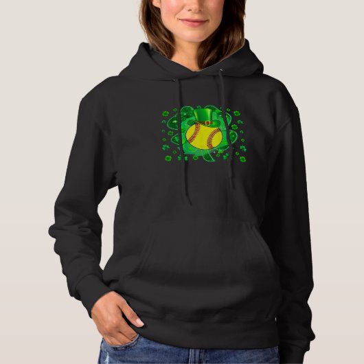 Softball St Patricks Day Leprechaun Shamrock Boys Hoodie (Vorderseite)