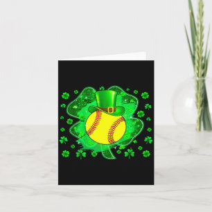 Softball St. Patrick's Day Leprechaun Shamrock Jun Karte