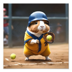 Softball-Star: Das Meerschweinchen im großen Spiel Fotodruck