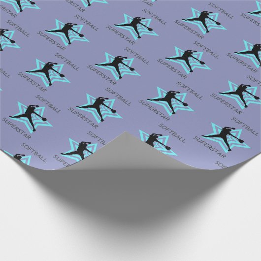 Softball-Star Geschenkpapier (Ecke)