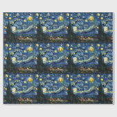 Softball Starry Night Wrapping Paper Geschenkpapier (Flach)