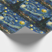 Softball Starry Night Wrapping Paper Geschenkpapier (Ecke)