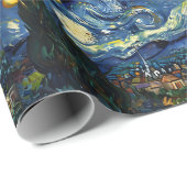 Softball Starry Night Wrapping Paper Geschenkpapier (Rolleneckpunkt)