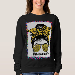 Softball StepMom Messy Bun Game Day Mütter Day Sweatshirt