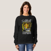 Softball Stepsister Leopard Glove Game Day Mütter Sweatshirt (Vorne ganz)