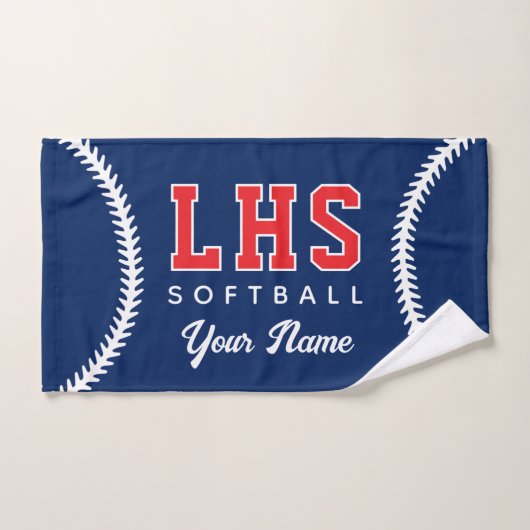 Softball Stiche Custom Sport Handtuch Team Initial (Handtuch)