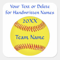 Softball-Sticker 3 Textfelder oder Löschen
