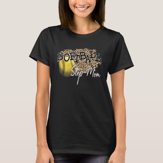 Softball-Stiefmutter Leopard Softball-Stiefmutter T-Shirt (Vorderseite)