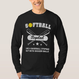Softball-Stiefvater wie ein Baseball-Vater, aber m T-Shirt