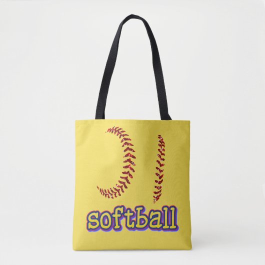 Softball-Stifte mit rotem Glitzer und Softball Tasche (Vorderseite)