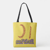 Softball-Stifte mit rotem Glitzer und Softball Tasche (Rückseite)