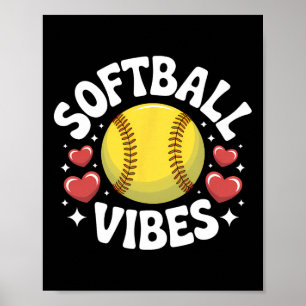 Softball Stimmung Süßes Fastpitch Softball Team Sp Poster