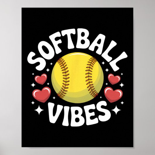 Softball Stimmung Süßes Fastpitch Softball Team Sp Poster (Vorne)