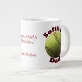 Softball-stolzer Vater Jumbo-Tasse (Vorderseite Rechts)