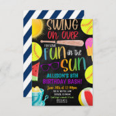 Softball Summer Party Einladung (Vorne/Hinten)