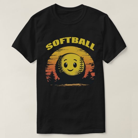 Softball Sunset Smile T-Shirt (Design vorne)