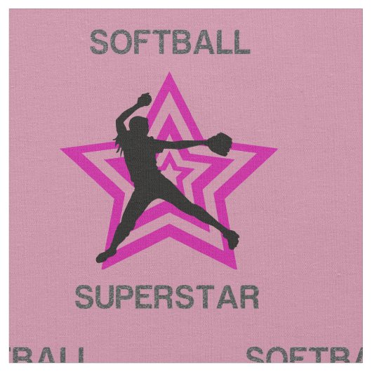 Softball Superstar Fabric Stoff (Nahaufnahme)