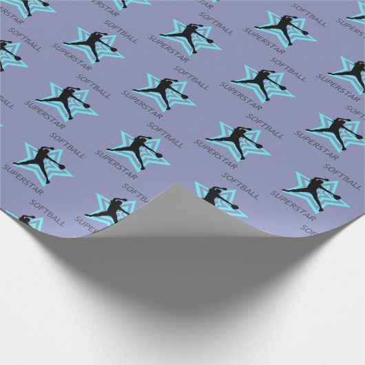 Softball Superstar Geschenkpapier (Ecke)