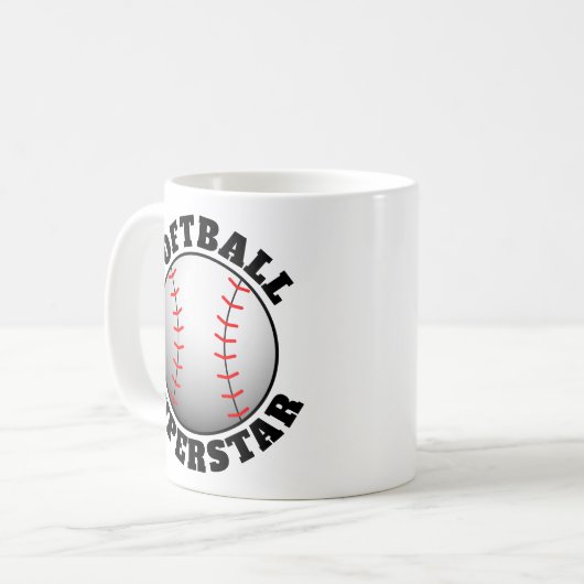 Softball Superstar Sport Kaffeetasse (Vorderseite Links)