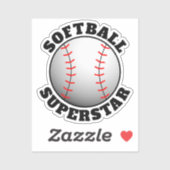 Softball Superstar Sports Aufkleber (Blatt)
