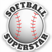 Softball Superstar Sports Aufkleber (Vorderseite)