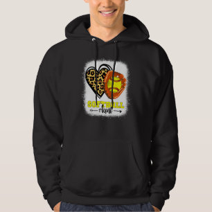 Softball Tante gebleicht Leopard Herzhandschuh Sof Hoodie
