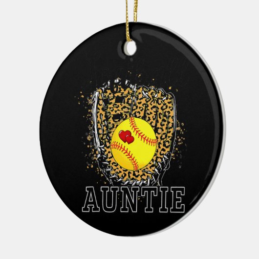 Softball Tante Leopard Game Day Tante Mutter Keramik Ornament (Links)