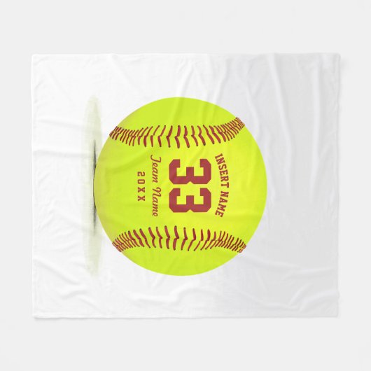 Softball Team Custom Fleecedecke (Vorderseite (Horizontal))