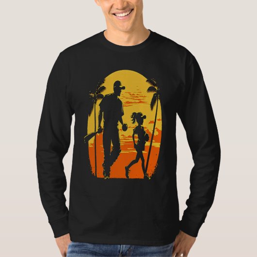 Softball Team Fans Father And Daughter Playing  3 T-Shirt (Vorderseite)