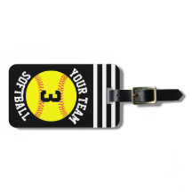 Softball Team Name und Spielernummer Schnelltasche