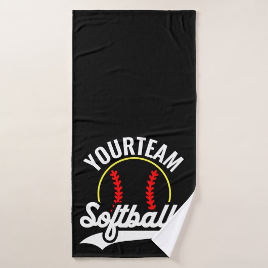 Softball Team Player ADD NAME Personalisierte Liga Badhandtuch Set (Badehandtuch)