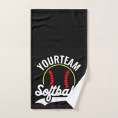 Softball Team Player ADD NAME Personalisierte Liga Badhandtuch Set (Handtuch)
