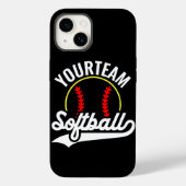 Softball Team Player ADD NAME Personalisierte Liga Case-Mate iPhone Hülle (Rückseite)