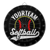 Softball Team Player ADD NAME Personalisierte Liga Dartscheibe (vorne)