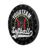 Softball Team Player ADD NAME Personalisierte Liga Dartscheibe (Vorderseite rechts)