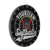 Softball Team Player ADD NAME Personalisierte Liga Dartscheibe (Vorderseite Links)
