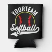 Softball Team Player ADD NAME Personalisierte Liga Dosenkühler (Vorderseite)