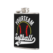 Softball Team Player ADD NAME Personalisierte Liga Flachmann (Links)