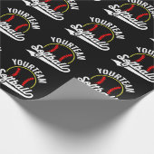 Softball Team Player ADD NAME Personalisierte Liga Geschenkpapier (Ecke)