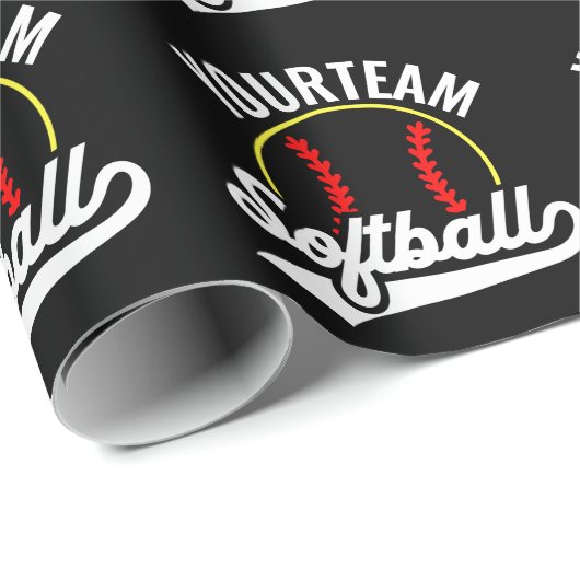 Softball Team Player ADD NAME Personalisierte Liga Geschenkpapier (Rolleneckpunkt)
