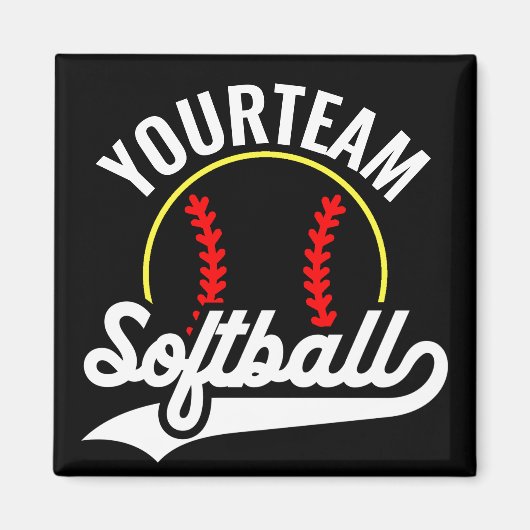 Softball Team Player ADD NAME Personalisierte Liga Magnet (Vorne)